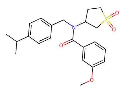 N-(1,1-dioxidotetrahydrothiophen-3-yl)-3-methoxy-N-[4-(propan-2-yl)benzyl]benzamide structure