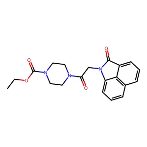 ethyl 4-[(2-oxobenzo[cd]indol-1(2H)-yl)acetyl]piperazine-1-carboxylate structure