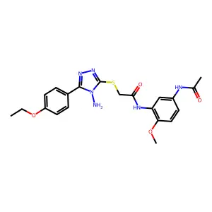 N-[5-(acetylamino)-2-methoxyphenyl]-2-{[4-amino-5-(4-ethoxyphenyl)-4H-1,2,4-triazol-3-yl]sulfanyl}acetamide structure