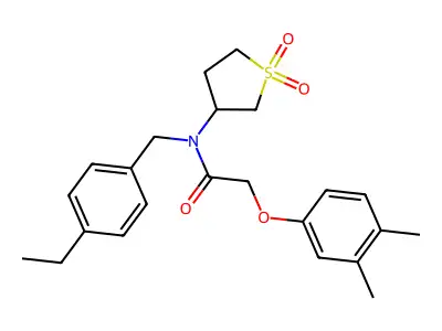 2-(3,4-dimethylphenoxy)-N-(1,1-dioxidotetrahydrothiophen-3-yl)-N-(4-ethylbenzyl)acetamide structure