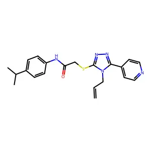 N-[4-(propan-2-yl)phenyl]-2-{[4-(prop-2-en-1-yl)-5-(pyridin-4-yl)-4H-1,2,4-triazol-3-yl]sulfanyl}acetamide structure