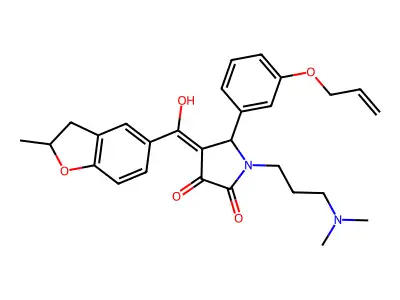 1-[3-(dimethylamino)propyl]-3-hydroxy-4-(2-methyl-2,3-dihydro-1-benzofuran-5-carbonyl)-5-[3-(prop-2-en-1-yloxy)phenyl]-2,5-dihydro-1H-pyrrol-2-one structure