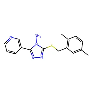 3-[(2,5-Dimethylphenyl)methylthio]-5-(3-pyridyl)-1,2,4-triazole-4-ylamine structure