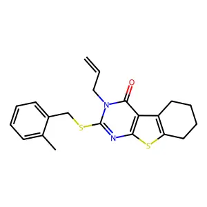 3-ALLYL-2-[(2-METHYLBENZYL)SULFANYL]-5,6,7,8-TETRAHYDRO[1]BENZOTHIENO[2,3-D]PYRIMIDIN-4(3H)-ONE structure