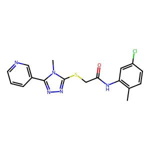 N-(5-chloro-2-methylphenyl)-2-{[4-methyl-5-(pyridin-3-yl)-4H-1,2,4-triazol-3-yl]sulfanyl}acetamide structure