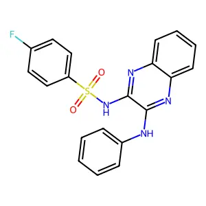 4-fluoro-N-(3-(phenylamino)quinoxalin-2-yl)benzenesulfonamide structure
