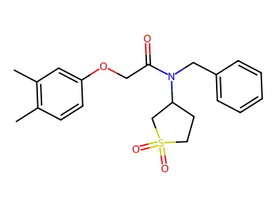 N-benzyl-2-(3,4-dimethylphenoxy)-N-(1,1-dioxidotetrahydrothiophen-3-yl)acetamide structure