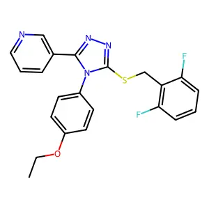 3-[5-[(2,6-DIFLUOROBENZYL)SULFANYL]-4-(4-ETHOXYPHENYL)-4H-1,2,4-TRIAZOL-3-YL]PYRIDINE structure