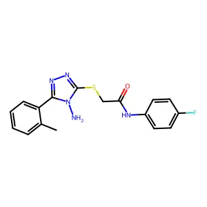 2-{[4-amino-5-(2-methylphenyl)-4H-1,2,4-triazol-3-yl]sulfanyl}-N-(4-fluorophenyl)acetamide structure