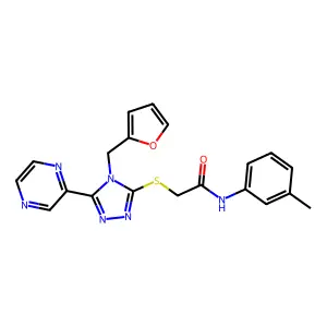 2-{[4-(furan-2-ylmethyl)-5-(pyrazin-2-yl)-4H-1,2,4-triazol-3-yl]sulfanyl}-N-(3-methylphenyl)acetamide structure