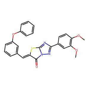 (5Z)-2-(3,4-dimethoxyphenyl)-5-(3-phenoxybenzylidene)[1,3]thiazolo[3,2-b][1,2,4]triazol-6(5H)-one structure