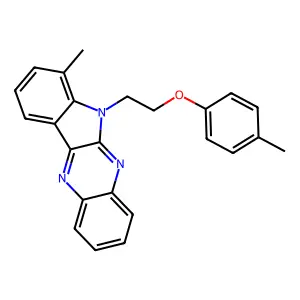 7-methyl-6-[2-(4-methylphenoxy)ethyl]-6H-indolo[2,3-b]quinoxaline structure
