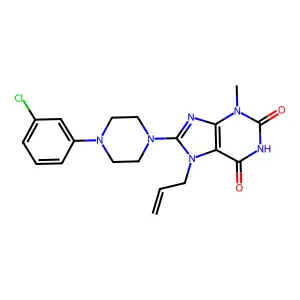 8-[4-(3-Chlorophenyl)piperazin-1-yl]-3-methyl-7-prop-2-enylpurine-2,6-dione structure