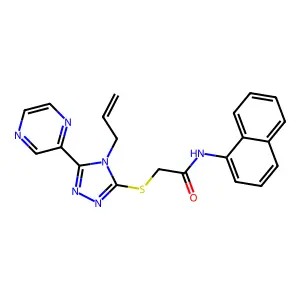 N-(naphthalen-1-yl)-2-{[4-(prop-2-en-1-yl)-5-(pyrazin-2-yl)-4H-1,2,4-triazol-3-yl]sulfanyl}acetamide structure