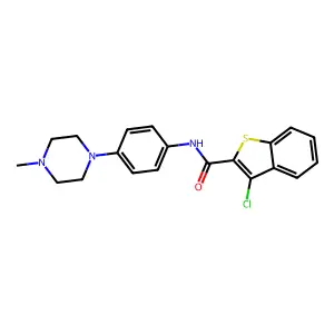 3-chloro-N-[4-(4-methylpiperazin-1-yl)phenyl]-1-benzothiophene-2-carboxamide structure