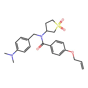 N-[4-(dimethylamino)benzyl]-N-(1,1-dioxidotetrahydrothiophen-3-yl)-4-(prop-2-en-1-yloxy)benzamide structure