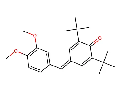 2,6-Di-tert-butyl-4-(3,4-dimethoxybenzylidene)-2,5-cyclohexadien-1-one structure