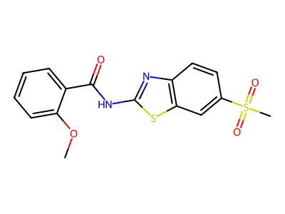 2-methoxy-N-(6-(methylsulfonyl)benzo[d]thiazol-2-yl)benzamide structure