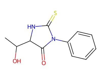 5-(1-Hydroxyethyl)-3-phenyl-2-thioxoimidazolidin-4-one structure