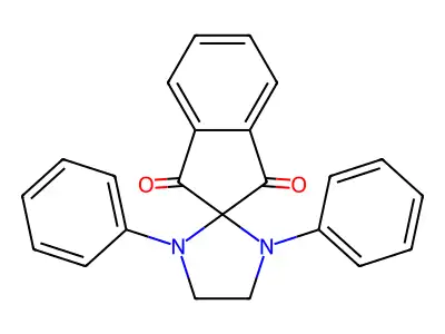Spiro[imidazolidine-2,2'-[2H]indene]-1',3'-dione, 1,3-diphenyl- structure
