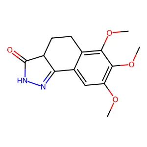 6,7,8-Trimethoxy-2,3a,4,5-tetrahydro-3H-benzo(g)indazol-3-one structure
