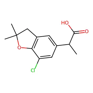 5-Benzofuranacetic acid, 2,3-dihydro-7-chloro-alpha,2,2-trimethyl- structure