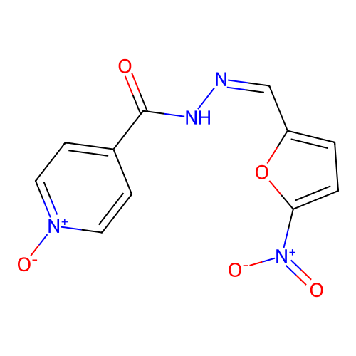 N-[(Z)-(5-nitrofuran-2-yl)methylideneamino]-1-oxidopyridin-1-ium-4-carboxamide structure