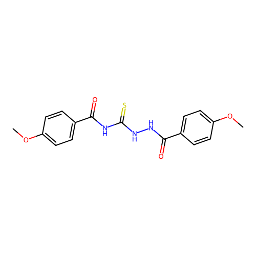 4-Methoxy-N-[N'-(4-methoxy-benzoyl)-hydrazinocarbothioyl]-benzamide structure