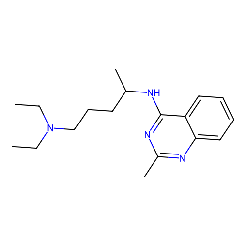 N-[4-(diethylamino)-1-methylbutyl]-N-(2-methyl-4-quinazolinyl)amine structure