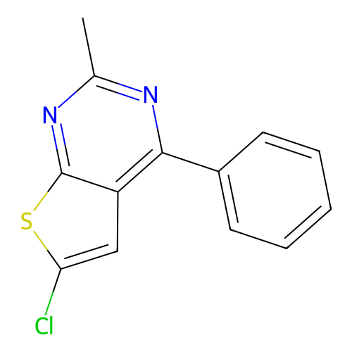 6-Chloro-2-methyl-4-phenylthieno[2,3-d]pyrimidine structure