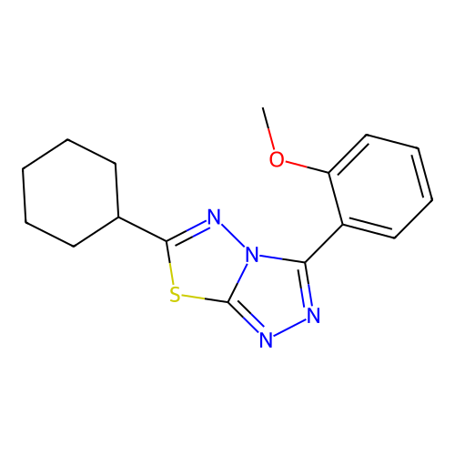 6-Cyclohexyl-3-(2-methoxyphenyl)-[1,2,4]triazolo[3,4-b][1,3,4]thiadiazole structure