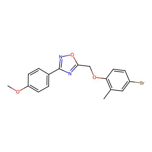 5-[(4-Bromo-2-methylphenoxy)methyl]-3-(4-methoxyphenyl)-1,2,4-oxadiazole structure