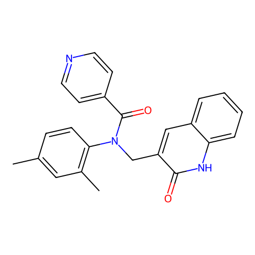 N-(2,4-dimethylphenyl)-N-[(2-oxo-1H-quinolin-3-yl)methyl]pyridine-4-carboxamide structure