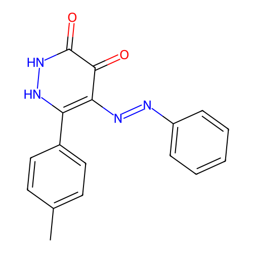 5-(Phenyl-hydrazono)-6-p-tolyl-2,5-dihydro-pyridazine-3,4-dione structure