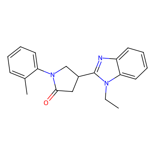 4-(1-Ethylbenzimidazol-2-yl)-1-(2-methylphenyl)pyrrolidin-2-one structure