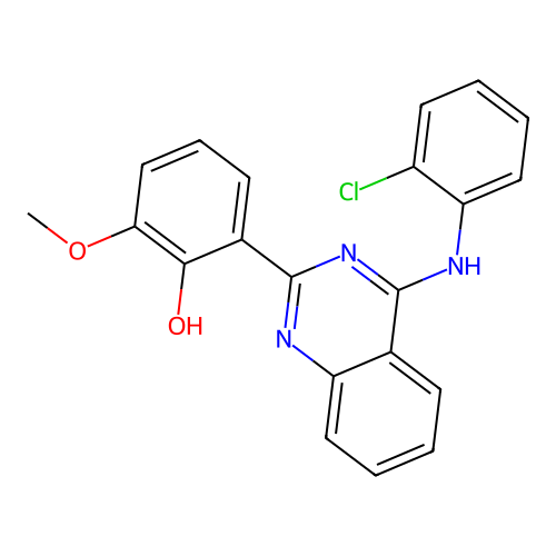 2-{(4Z)-4-[(2-chlorophenyl)imino]-3,4-dihydroquinazolin-2-yl}-6-methoxyphenol structure