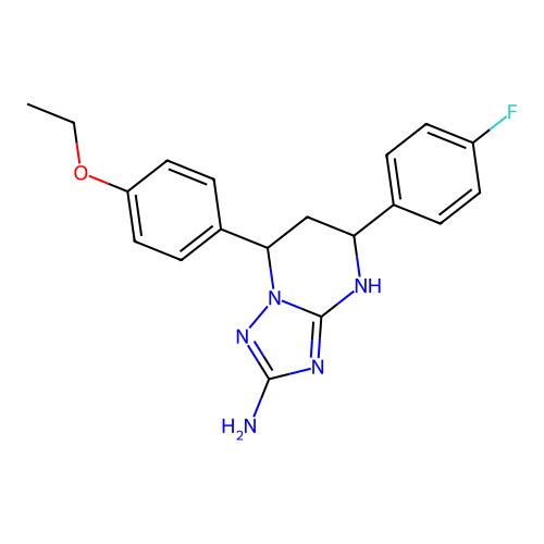 7-(4-ethoxyphenyl)-5-(4-fluorophenyl)-1,5,6,7-tetrahydro-[1,2,4]triazolo[1,5-a]pyrimidin-2-amine structure