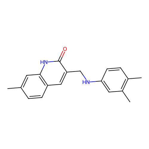 3-{[(3,4-dimethylphenyl)amino]methyl}-7-methylquinolin-2(1H)-one structure