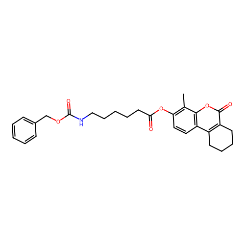 (4-methyl-6-oxo-7,8,9,10-tetrahydrobenzo[c]chromen-3-yl) 6-(phenylmethoxycarbonylamino)hexanoate structure