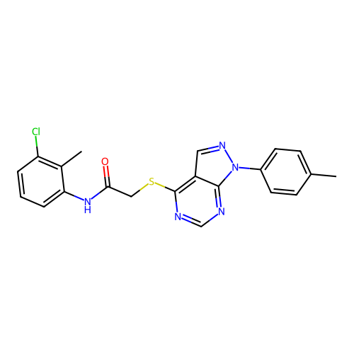 N-(3-chloro-2-methylphenyl)-2-((1-(p-tolyl)-1H-pyrazolo[3,4-d]pyrimidin-4-yl)thio)acetamide structure