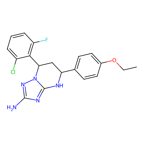 7-(2-chloro-6-fluorophenyl)-5-(4-ethoxyphenyl)-1,5,6,7-tetrahydro-[1,2,4]triazolo[1,5-a]pyrimidin-2-amine structure