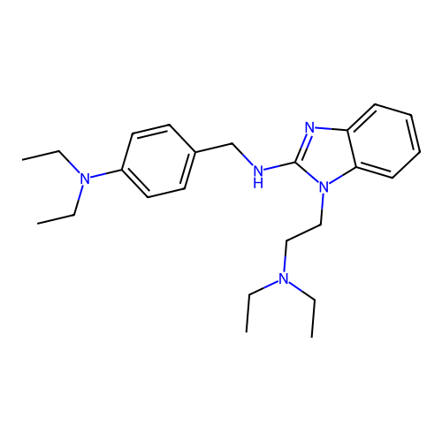N-[4-(diethylamino)benzyl]-1-[2-(diethylamino)ethyl]-1H-benzimidazol-2-amine structure