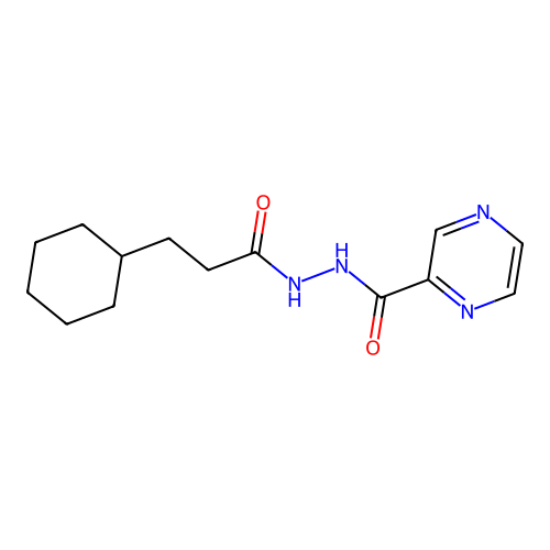 N'-(3-cyclohexylpropanoyl)pyrazine-2-carbohydrazide structure