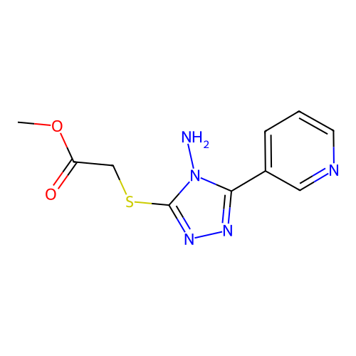 methyl {[4-amino-5-(pyridin-3-yl)-4H-1,2,4-triazol-3-yl]sulfanyl}acetate structure