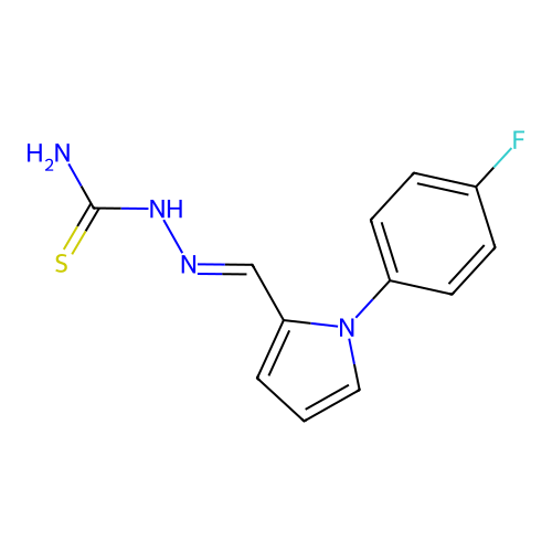 (2E)-2-{[1-(4-fluorophenyl)-1H-pyrrol-2-yl]methylidene}hydrazinecarbothioamide structure