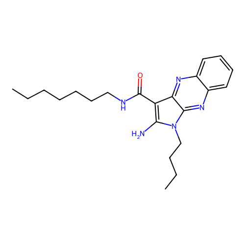 2-amino-1-butyl-N-heptyl-1H-pyrrolo[2,3-b]quinoxaline-3-carboxamide structure