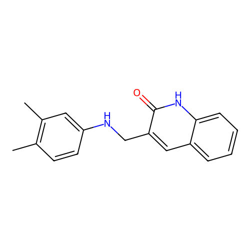 3-{[(3,4-dimethylphenyl)amino]methyl}quinolin-2(1H)-one structure