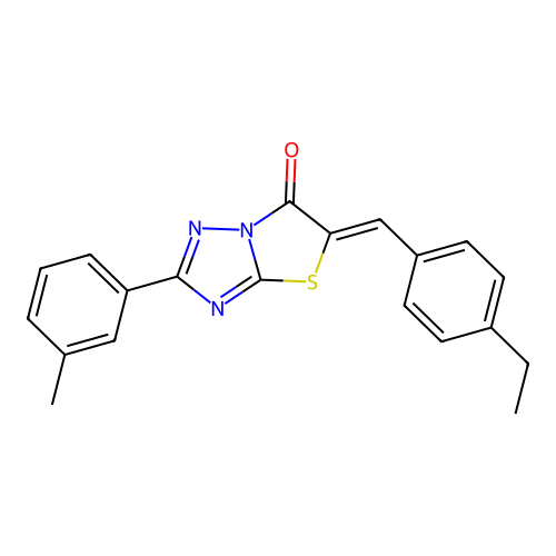 (Z)-5-(4-ethylbenzylidene)-2-(m-tolyl)thiazolo[3,2-b][1,2,4]triazol-6(5H)-one structure