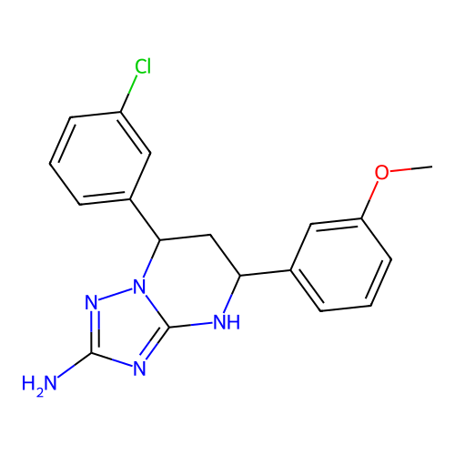7-(3-chlorophenyl)-5-(3-methoxyphenyl)-4,5,6,7-tetrahydro[1,2,4]triazolo[1,5-a]pyrimidin-2-amine structure