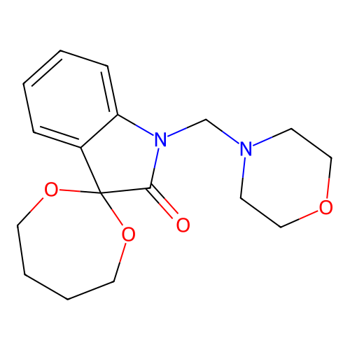 1'-(Morpholinomethyl)spiro[[1,3]dioxepane-2,3'-indolin]-2'-one structure
